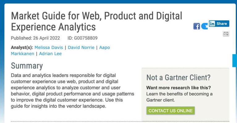 Market Guide for Web, Product and Digital Experience Analytics